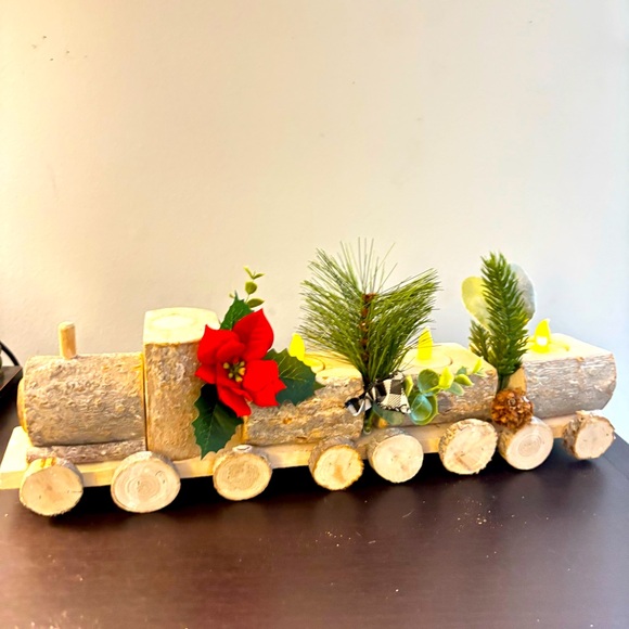 Handmade Log Truck Tea Light Candle Decor Decorate Different Seasons Holidays - Picture 4 of 15